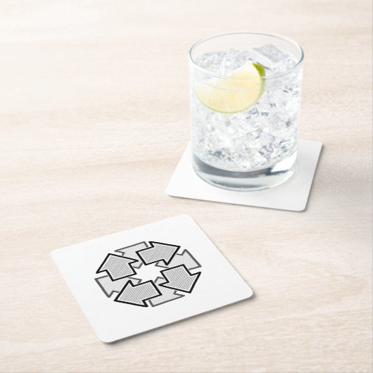 Clockwise Arrows Minimal Geometric White Variant 1 Kartonnen Onderzetters (Insitu)