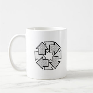 Clockwise Arrows Minimal Geometric White Variant 1 Koffiemok