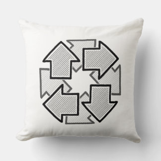 Clockwise Arrows Minimal Geometric White Variant 1 Kussen