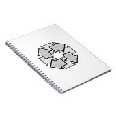 Clockwise Arrows Minimal Geometric White Variant 1 Notitieboek (Rechterzijde)