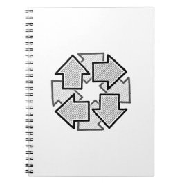 Clockwise Arrows Minimal Geometric White Variant 1 Notitieboek