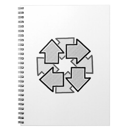 Clockwise Arrows Minimal Geometric White Variant 1 Notitieboek (Voorkant)
