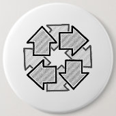 Clockwise Arrows Minimal Geometric White Variant 1 Ronde Button 6,0 Cm (Voorkant)