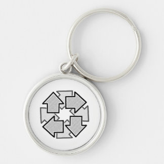 Clockwise Arrows Minimal Geometric White Variant 1 Sleutelhanger