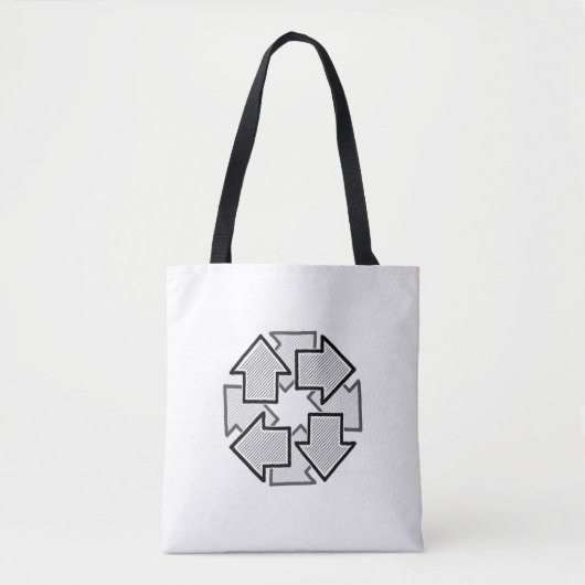 Clockwise Arrows Minimal Geometric White Variant 1 Tote Bag (Voorkant)