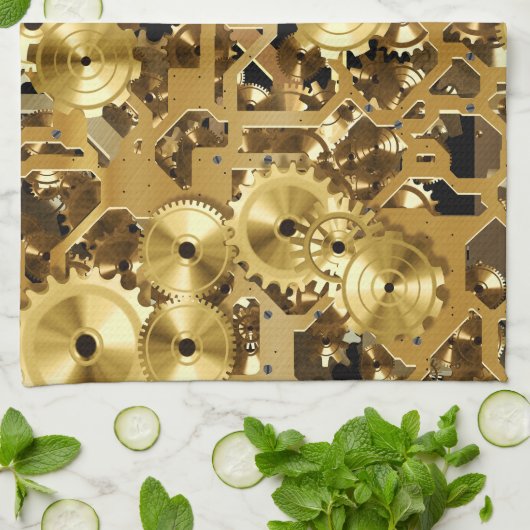 Clockwork 1 keukenhanddoek (Gevouwen)