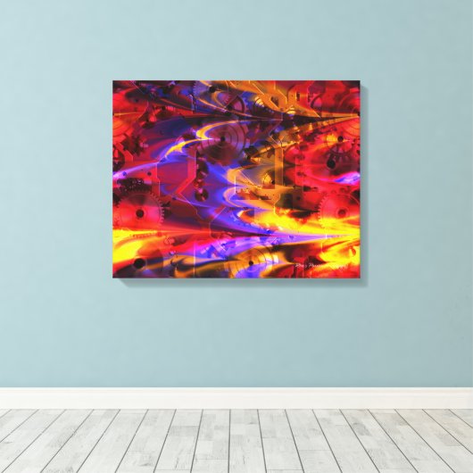 Clockwork 2 gewikkeld canvas afdruk (Insitu (Houten vloer))