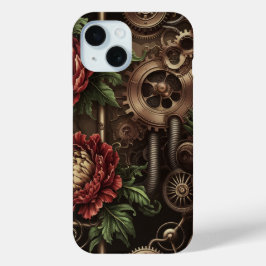 Clockwork bloemmotief iPhone 15 case