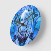 Clockwork Blue Ronde Klok (Hoek)
