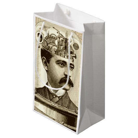 Clockwork Brain STEAMPUNK  Klein Cadeauzakje (Voorkant Gekanteld)