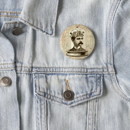 Clockwork Brain STEAMPUNK Ronde Button 5,7 Cm (In situ)