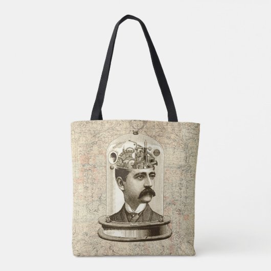 Clockwork Brain STEAMPUNK Tote Bag (Achterkant)