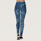 Clockwork Collage Blue Leggings (Achterkant)