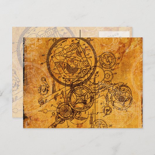 Clockwork Collage Briefkaart (Voorkant / Achterkant)