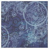 Clockwork Collage Indigo Stof (Swatch)
