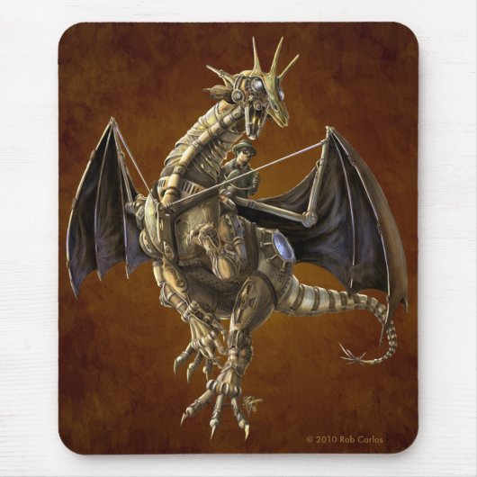 Clockwork Dragon Mousepad Muismat (Voorkant)