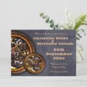 Clockwork en Leather, 5x7 de datum opslaan Save The Date (Staand voorkant)