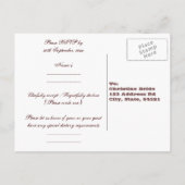 Clockwork en leer, bruiloft RSVP Uitnodiging Briefkaart (Achterkant)