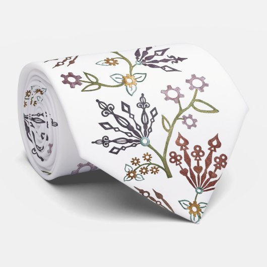 Clockwork Floral - CUSTOM COLOR Stropdas (Opgerold)