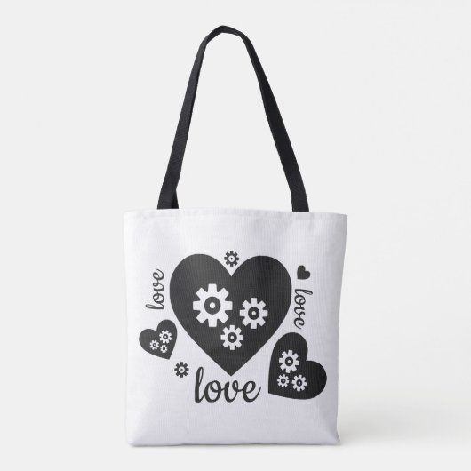 Clockwork Hearts Canvas tas (Achterkant)