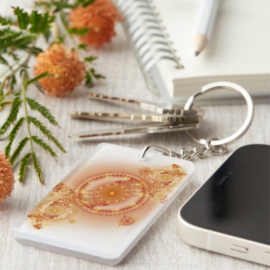 Clockwork I - Fractal Art Acrylische Sleutelhanger (Voorkant Rechts)