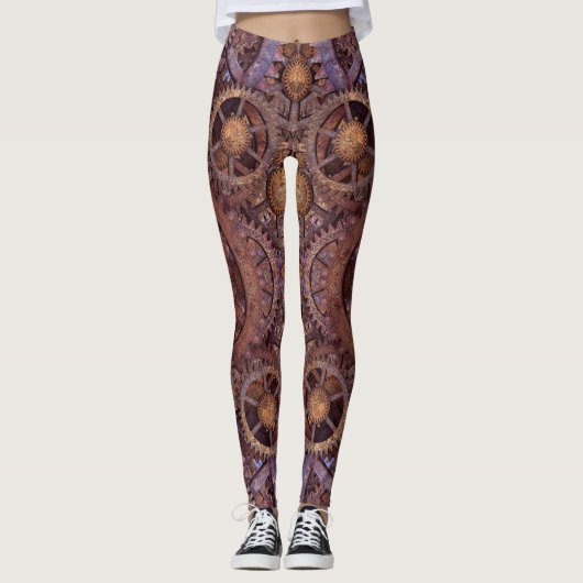 Clockwork  Industrial Steampunk Leggings (Voorkant)