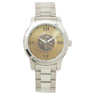 clockwork met roman wijzerplaat horloge