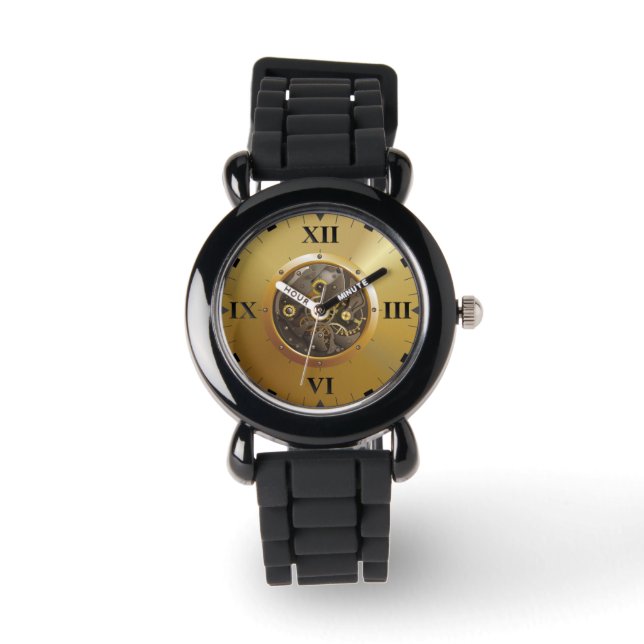 clockwork met roman wijzerplaat horloge (Voorkant)
