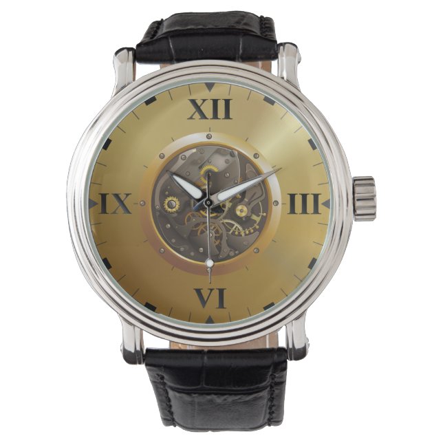 clockwork met roman wijzerplaat horloge (Voorkant)