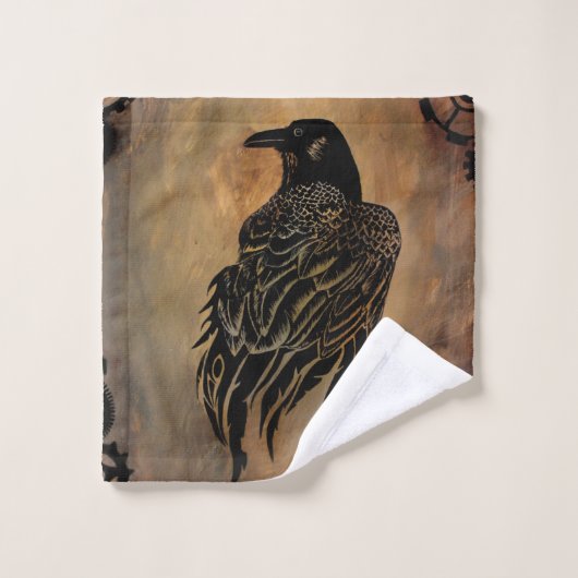 Clockwork Raven Bad Handdoek (Wasdoekje)