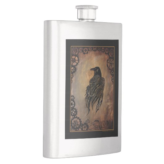 Clockwork Raven Heupfles (Rechts)