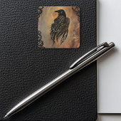 Clockwork Raven Vierkante Sticker