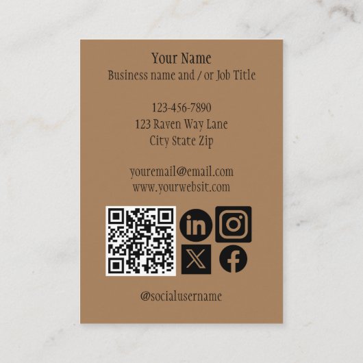 Clockwork Raven Visitekaartje (Achterkant)