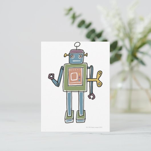 Clockwork Robot Briefkaart (Staand voorkant)