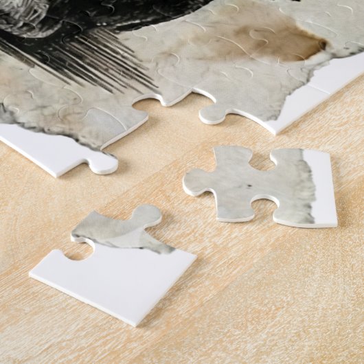 Clockwork Shiba – Gothic Overthinking Dog Puzzle Legpuzzel (Zijkant)