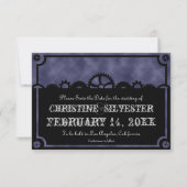 Clockwork Silhouette, 3,5 "x5" save the date (Voorkant)