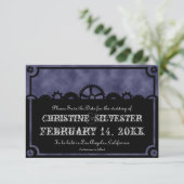 Clockwork Silhouette, 3,5 "x5" save the date (Staand voorkant)