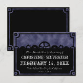 Clockwork Silhouette, 3,5 "x5" save the date (Voorkant / Achterkant)