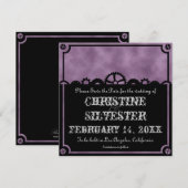 Clockwork Silhouette, 5.25 "x5.25" save the date (Voorkant / Achterkant)