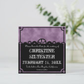 Clockwork Silhouette, 5.25 "x5.25" save the date (Staand voorkant)