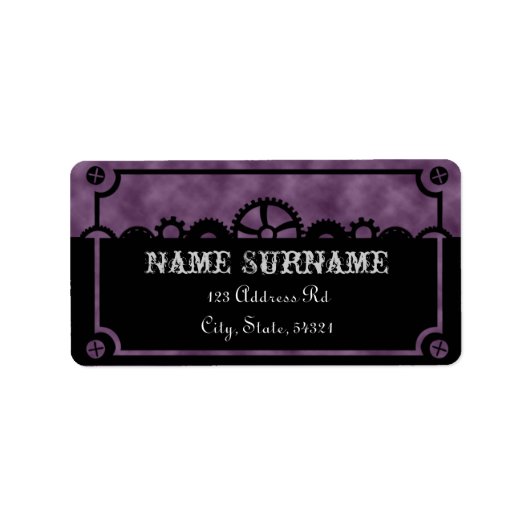 Clockwork Silhouette, bruiloft adresetiketten Etiket (Voorkant)