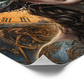 Clockwork Sinaasappel Een Steampunk Vrouw Poster (Hoek)