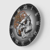 Clockwork Skull Cogs Steampunk Skeleton Gothic Grote Klok (Hoek)