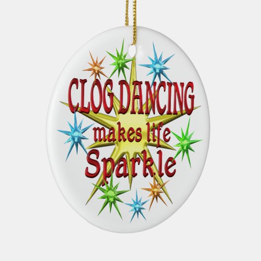 Clog Dancing Sparkles Keramisch Ornament (Rechts)