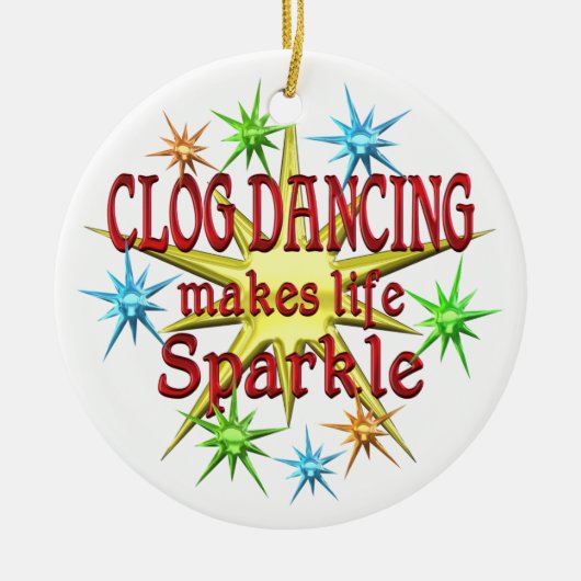 Clog Dancing Sparkles Keramisch Ornament (Voorkant)