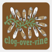 Clog Over Vine Dance Vierkante Sticker (Voorkant)