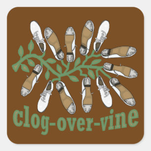 Clog Over Vine Dance Vierkante Sticker
