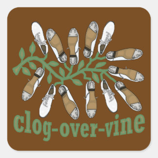 Clog Over Vine Dance Vierkante Sticker
