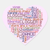 Clogger Clogger Word Art Hart Sticker (Voorkant)