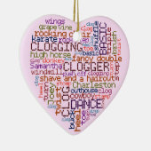 Clogger Clogger Word Art Heart Keramisch Ornament (Rechts)